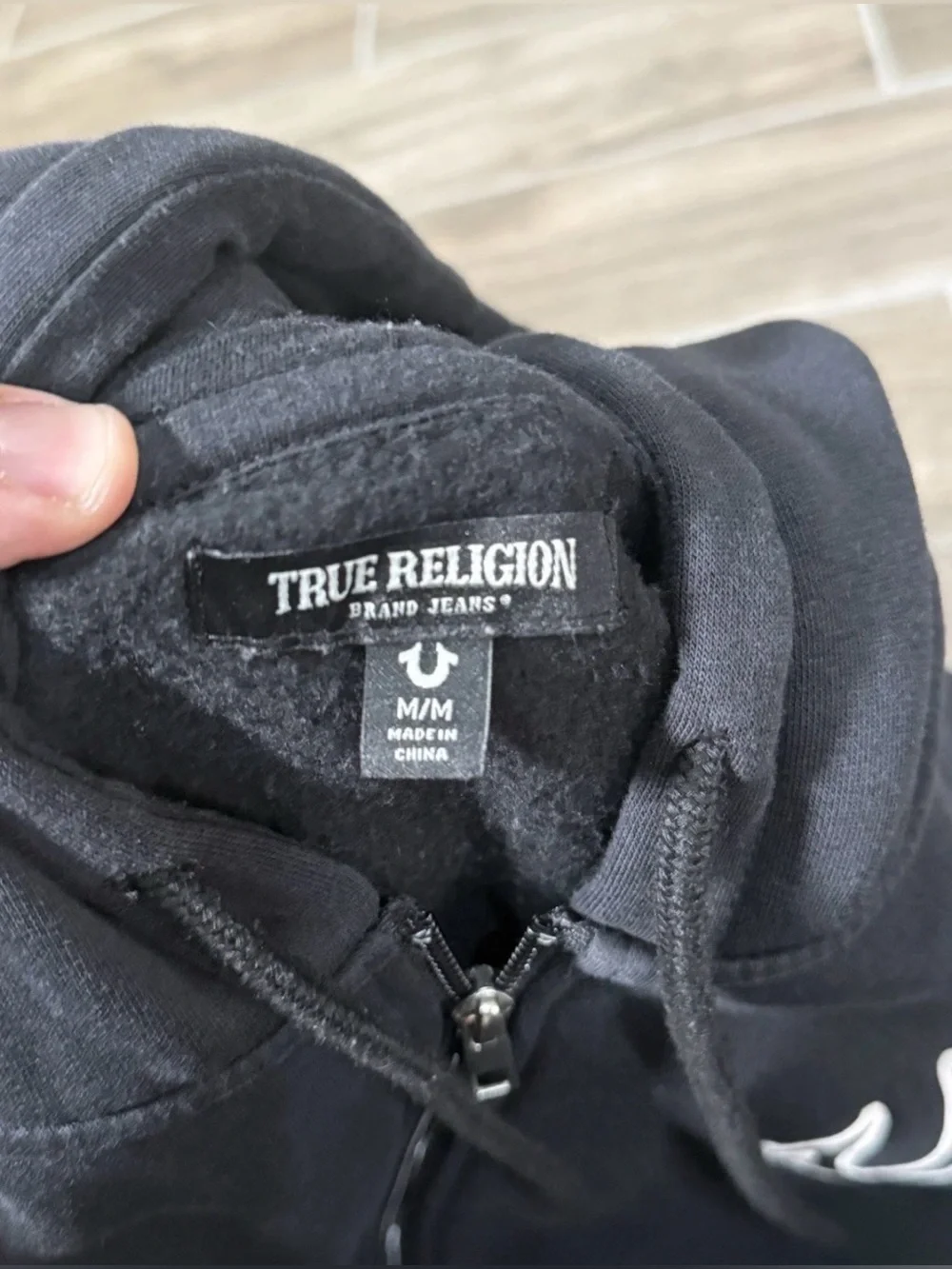 Men's True Religion Buddha Logo Zip-Up Hoodie Jacket Size Medium